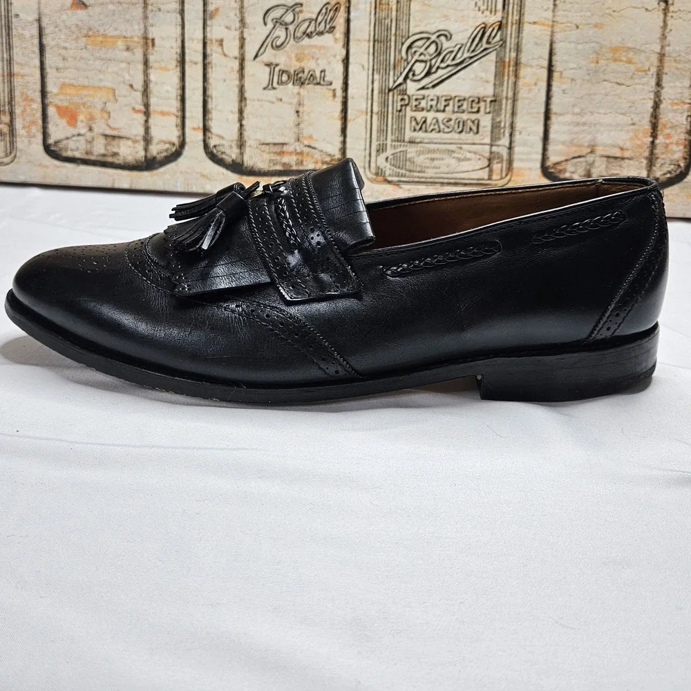Allen Edmonds Bradenton Loafers Mens 11.5E Black Kiltie Tassel Brogue USA Made